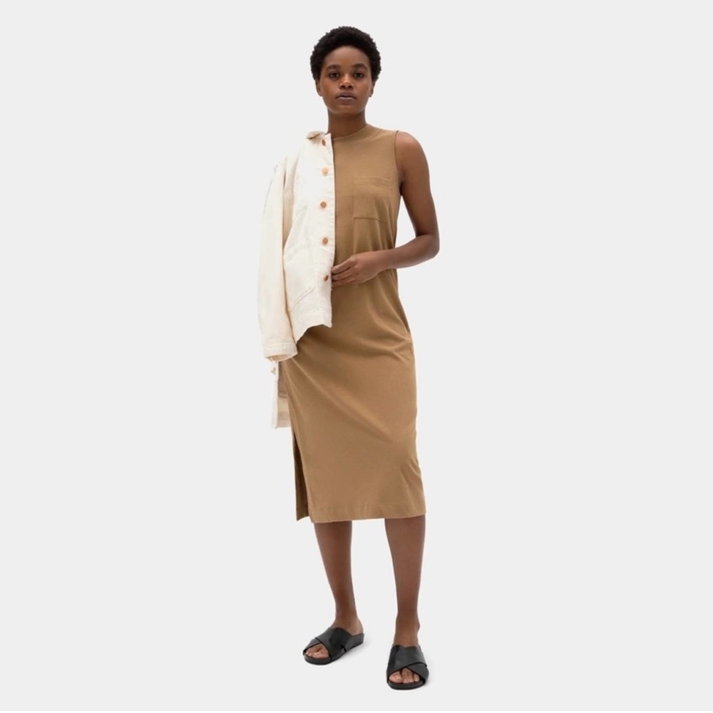 Everlane The Long Weekend Midi Tank Dress in Brown/Tan XS